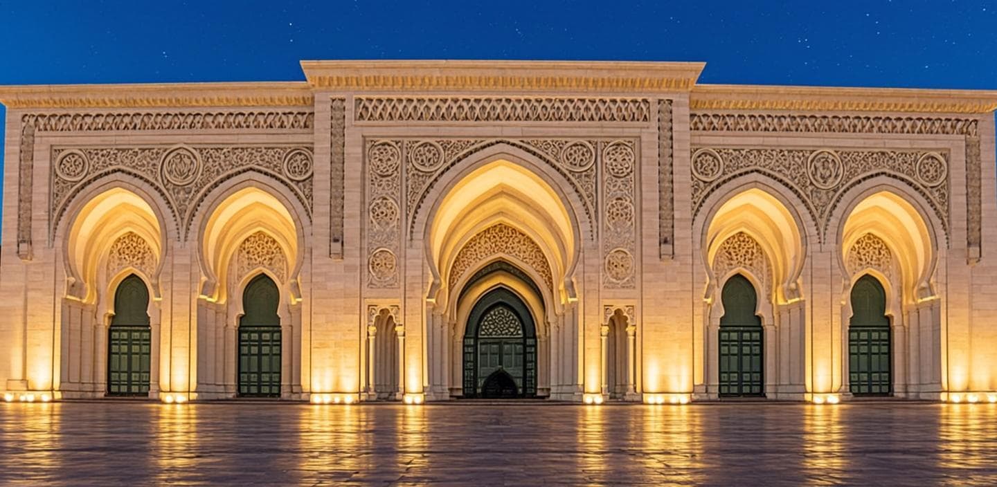 Arches illuminées de nuit
