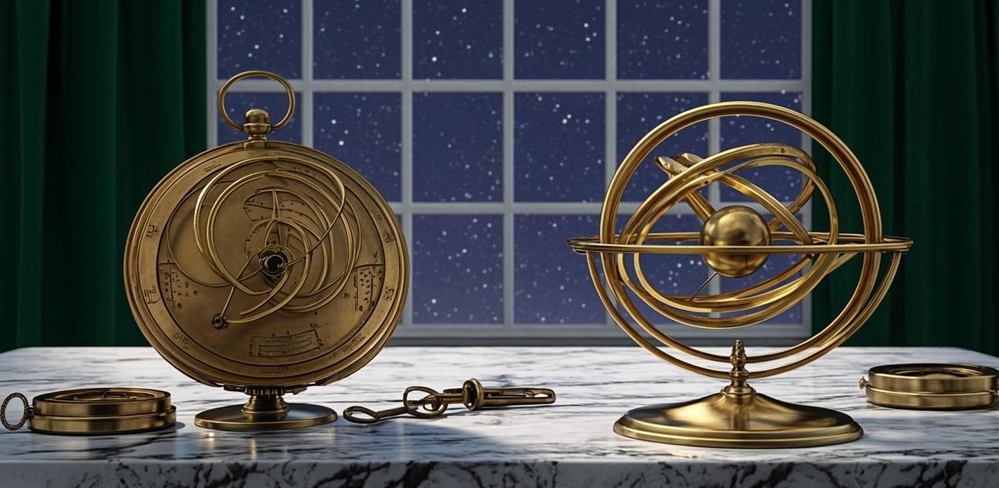 Astrolabe de laiton doré