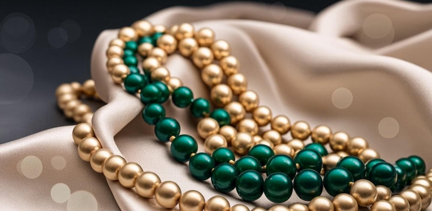 Perles d’or et d’émeraude