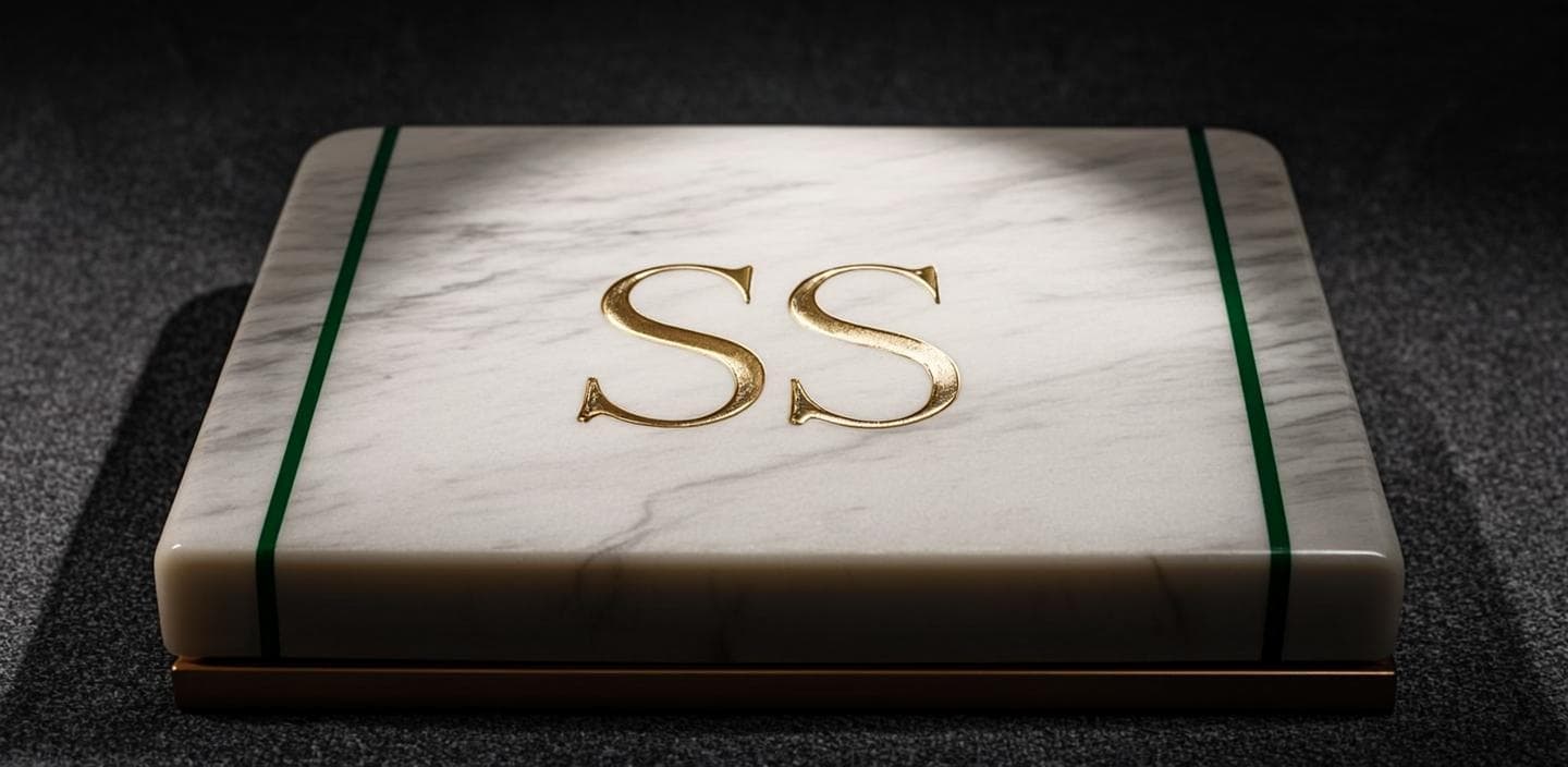 Monogramme SS gravé sur marbre