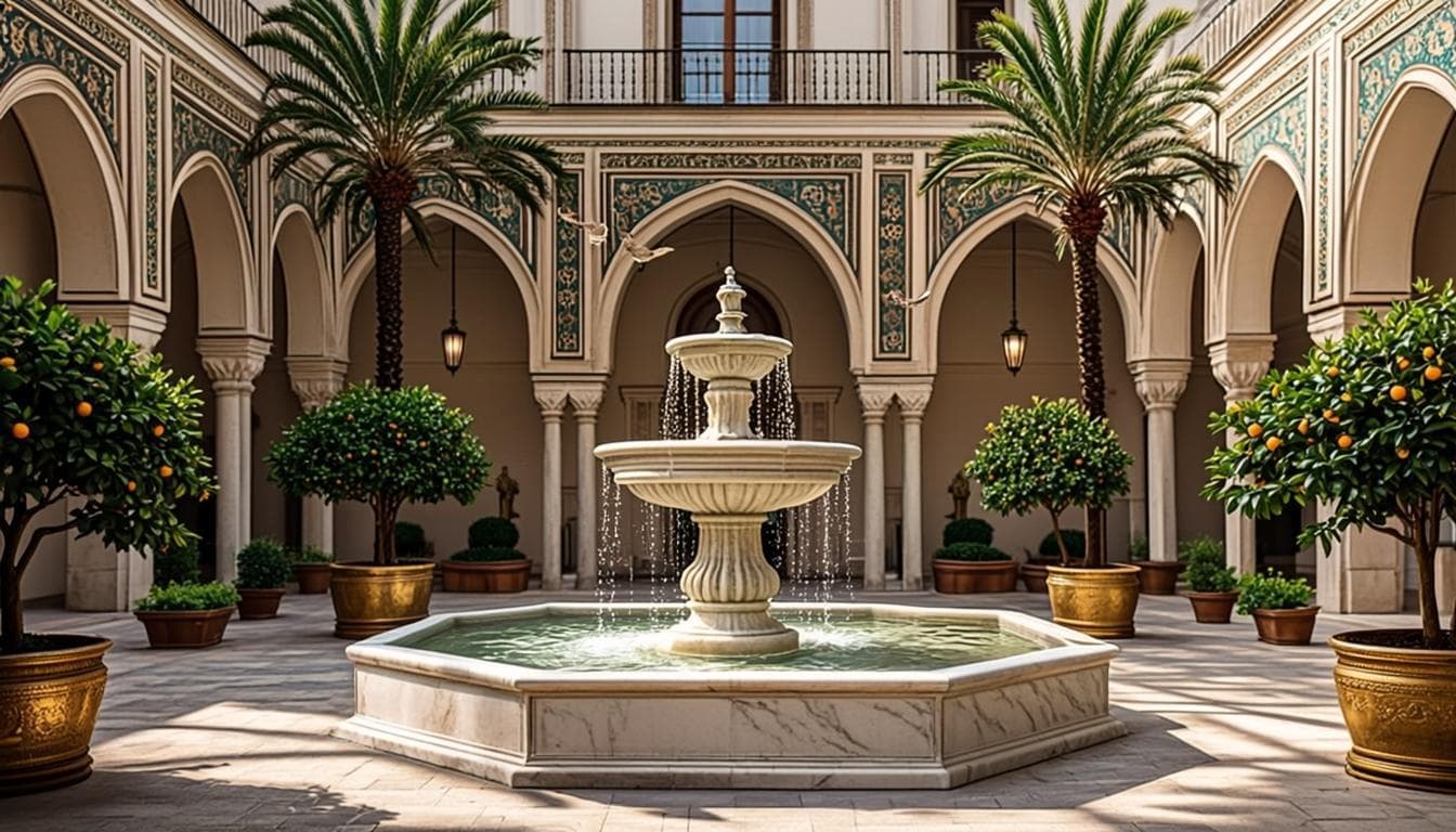 Jardin intérieur aux orangers