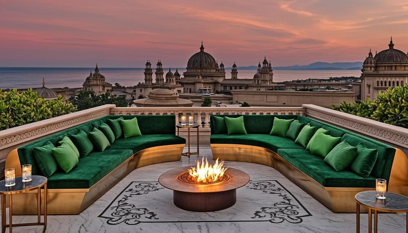 Lounge rooftop au couchant