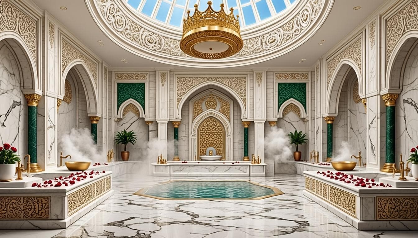 Hammam lumière dorée