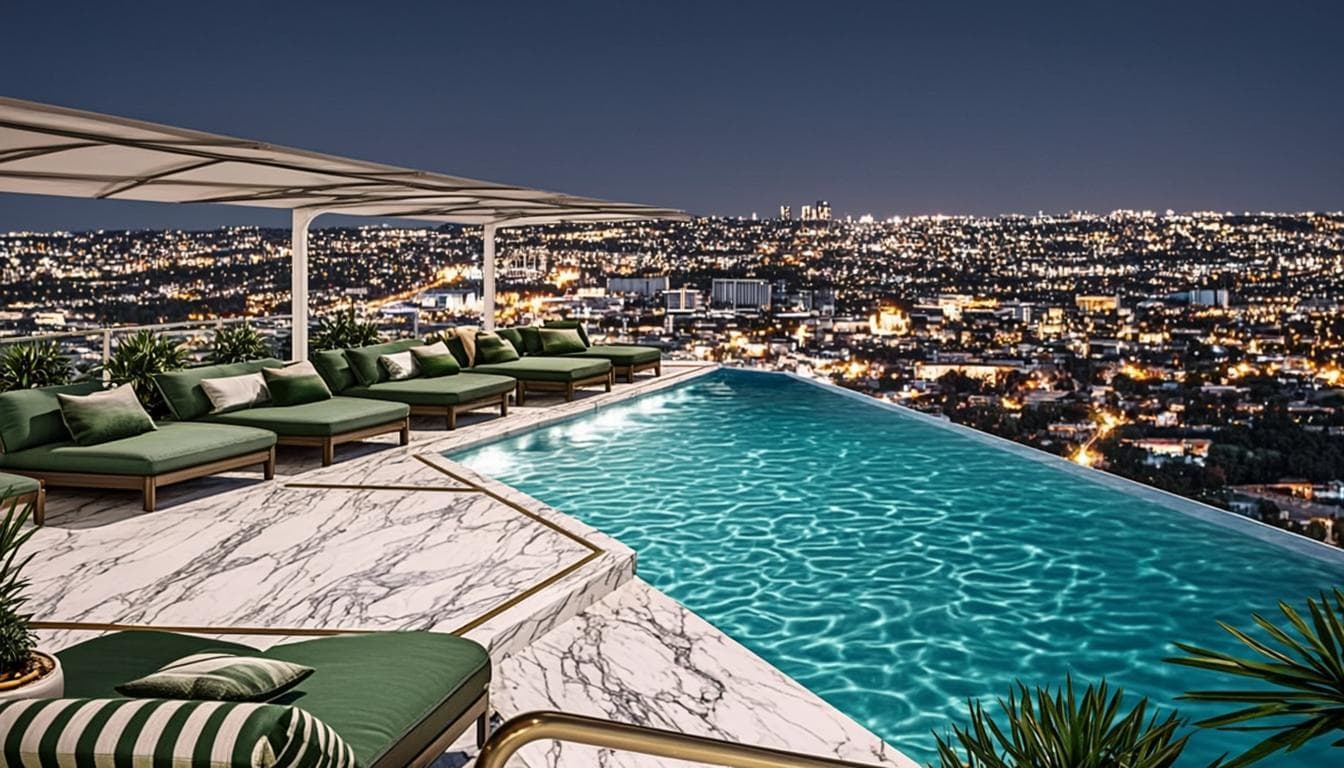 Piscine du ciel la nuit