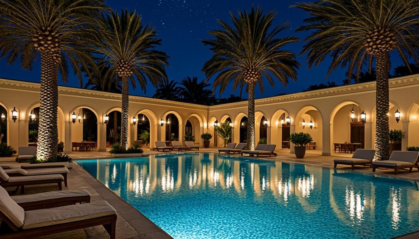 Piscine des arcades la nuit