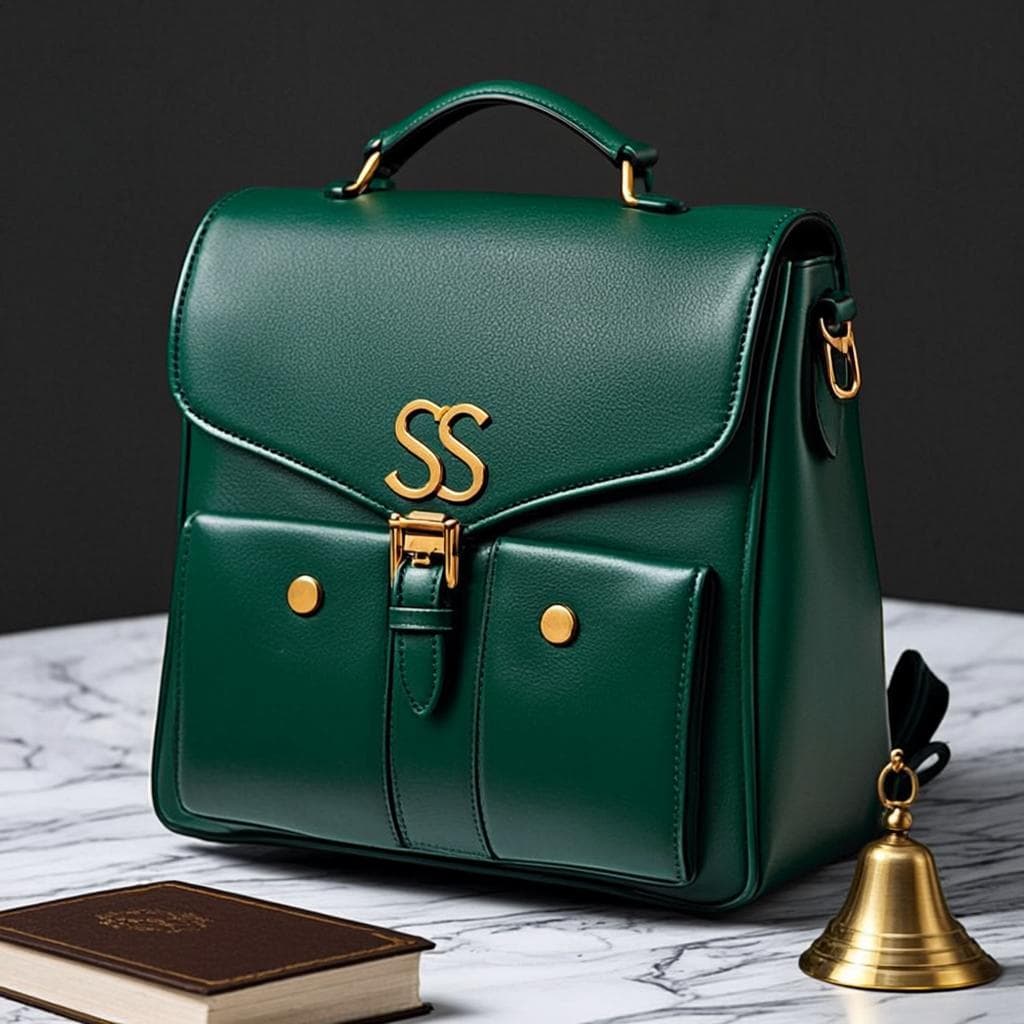 Cartable Cuir Émeraude — Soumaya Prestigious School