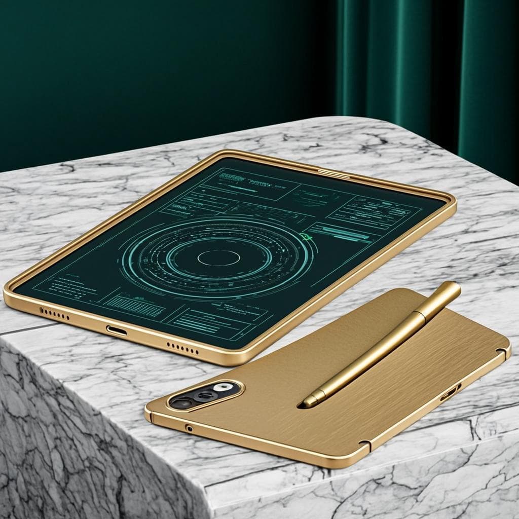Tablette Orbitale Dorée — Saudi Tech Space